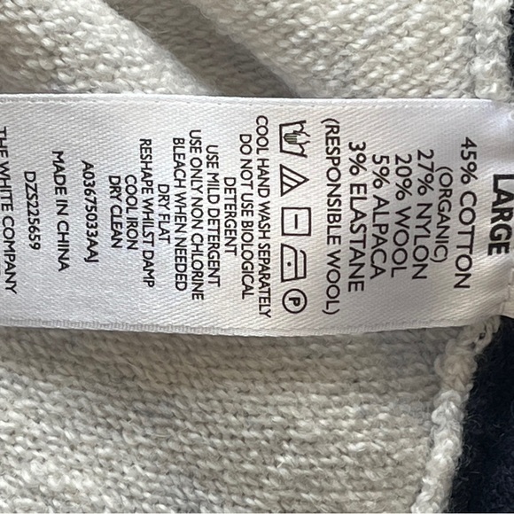 NWOT- White Company Colorblock Boyfriend Cardigan - Alpaca - large - grey/blue - Picture 8 of 11